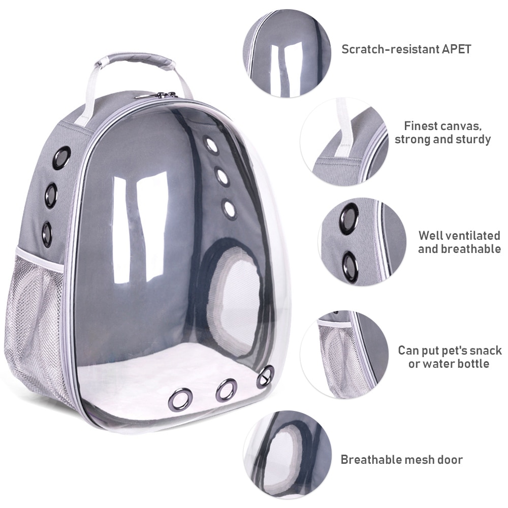 Kat Draagtas Ademende Transparante Puppy Kat Rugzak Katten Doos Kooi Kleine Hond Pet Travel Carrier Handtas Ruimte Capsule