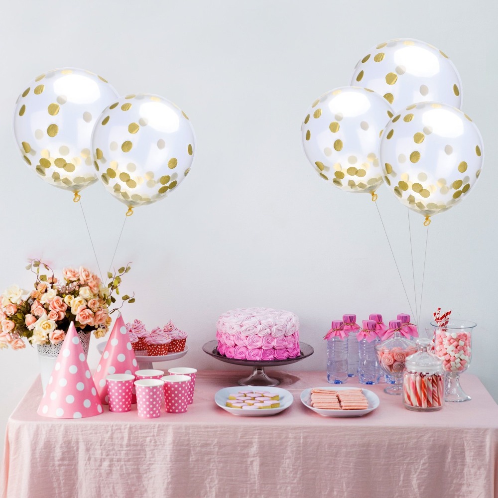 Goud Folie Confetti Transparante Ballonnen Goud Folie Confetti Latex Ballon Party Bruiloft Verjaardag Ballonnen Baby Shower Decoratie