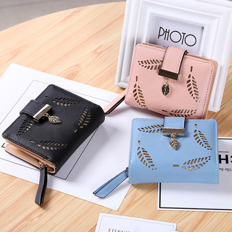 Leaves Hollow Women's Wallet Purse Female Short Wallets Pouch Handbag For Women Coin Purse Card Holders