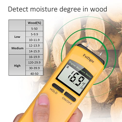 LCD digitale hout vochtmeter met 4 pins Boom Bamboe Papier Hout Vochtmeter tester Boom detector