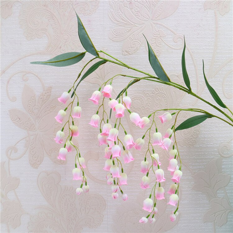 Konstgjord blomma klockblomma campanula bröllop mjuk dekoration diy klocka blomma hem hotell bröllop dekoration siden blomma: Rosa