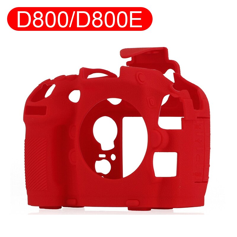 Funda de goma de silicona suave HQ para cámara Nikon D500 D750 D800 D810 D850: D800 D800E Red