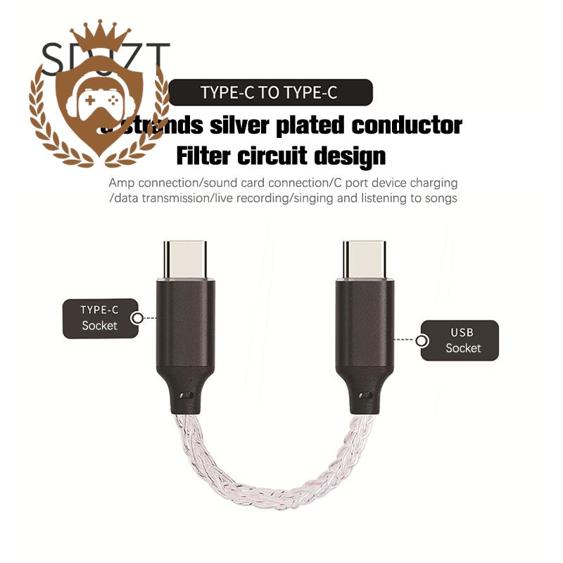 USB Type C To Type C DAC Hifi Adapter Earphone Amplifie Digital Decoder AUX Audio Cable Converter Android OTG Adapter Cable