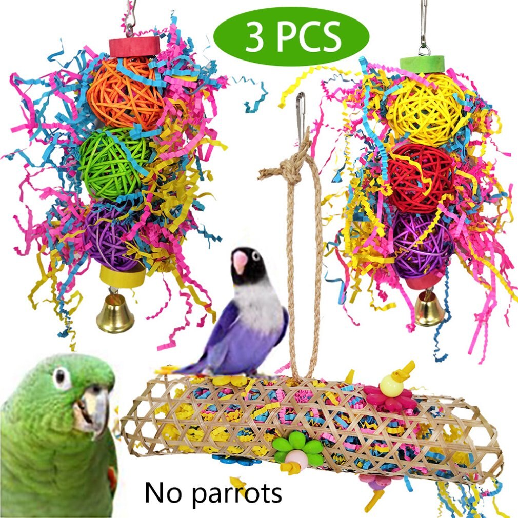 3 Stks/set Creatieve Combinatie Papegaai Speelgoed Draagbare Vogel Dierbenodigdheden Papegaai Leuke Bite Speelgoed Leuke Combinatie Vogel Speelgoed