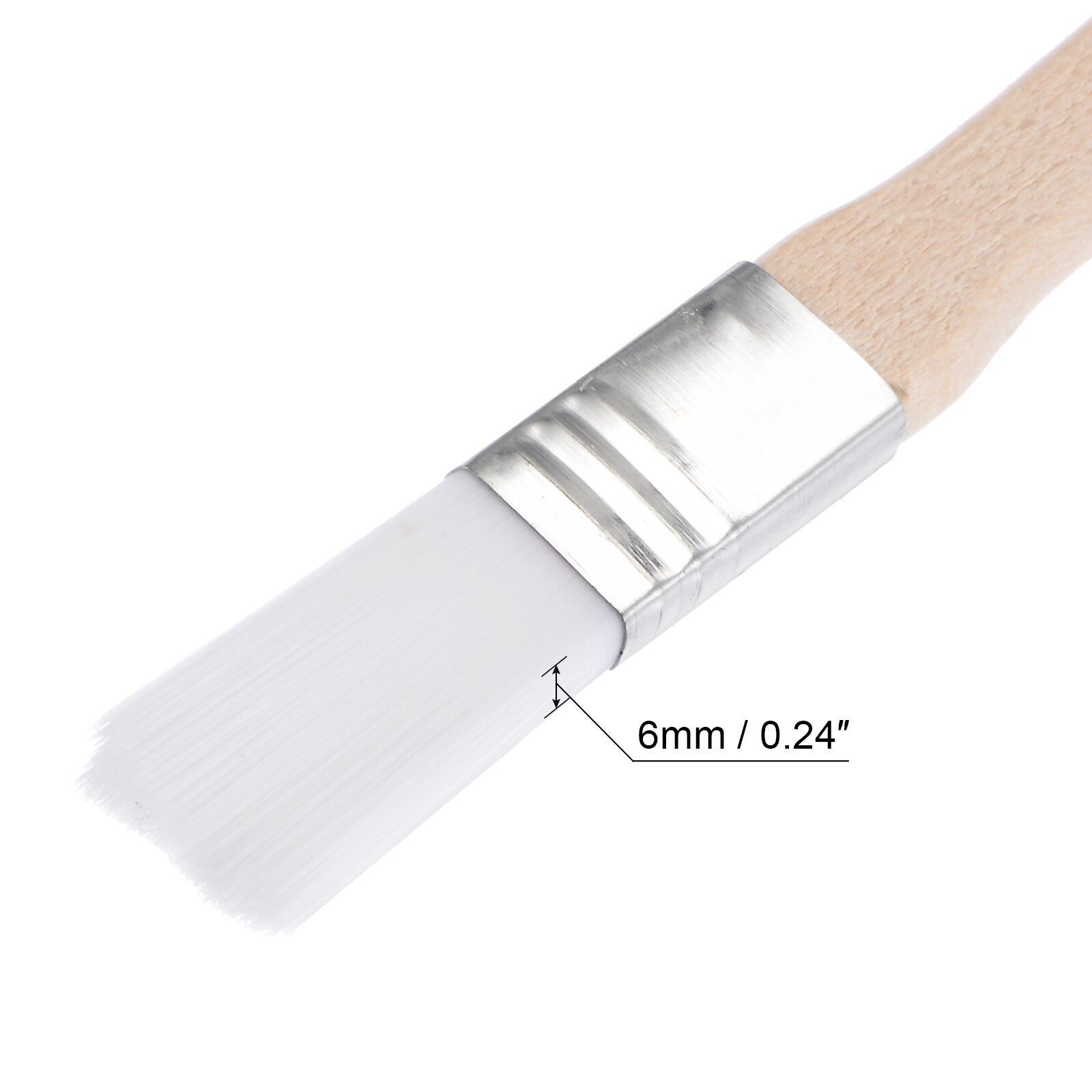 Uxcell 3 stk. 5 " pensel, 0.47 " bred, bløde nylonbørster med træhåndtag, hvid, til vægge, skabe og hegn