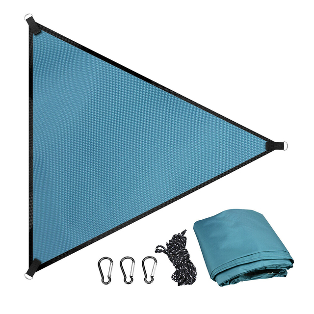 3M Triangle Sun Shade Sail Canopy for 98%UV Block Waterproof Sun Shelter For Outdoor Activities Garden Backyard Awning Camp Tent: Blue 3M
