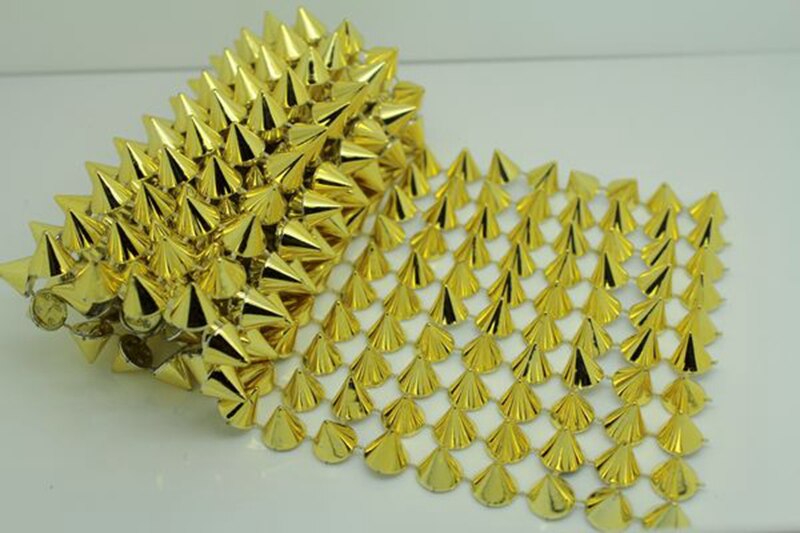 Cinta de malla con puntas, tachuelas con diamantes de imitación para bolso, sombrero, zapatos, ropa, artesanía de cuero, decoración, accesorios DIY: Gold / 20cm