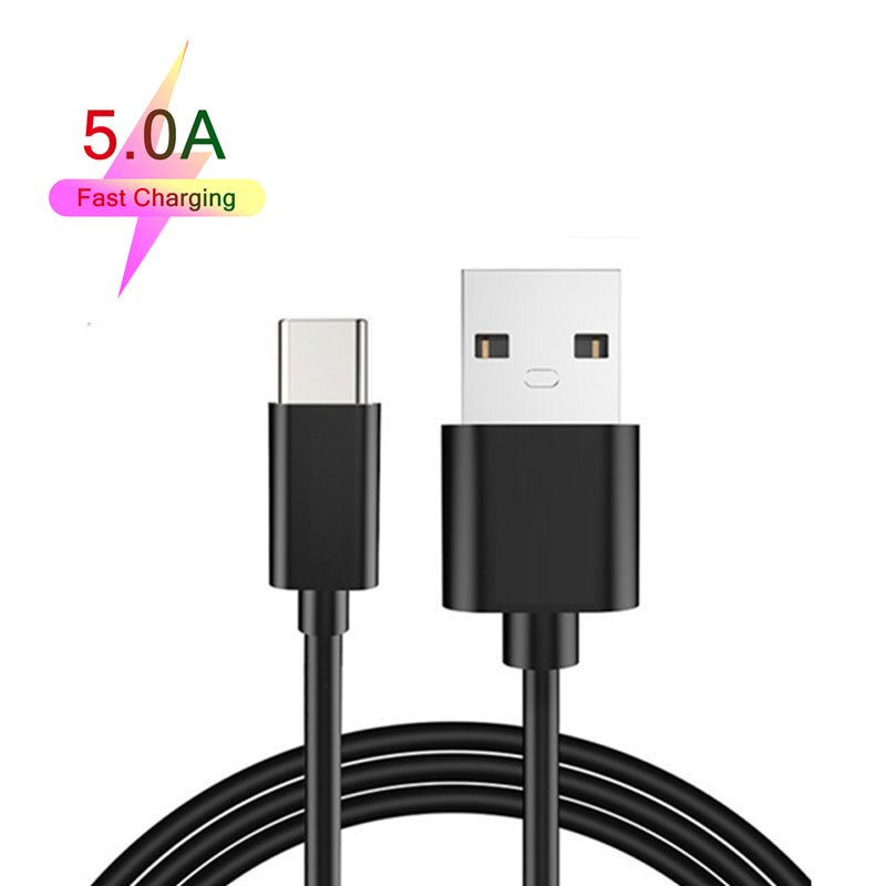 0.25m 1m 1.5m 2m 5a usb type c-kabel supercharge usb c-kabel voor huawei  p20 snellader snel opladen mobiele telefoon oplaadkabel: Zwart / 0.25m