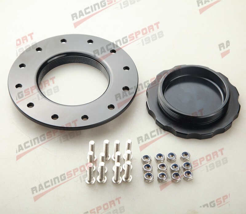 7618A Billet Aluminum Fuel Cell Cap Assembly for RCI Fuel Cells OD: 4" Black/SILVER