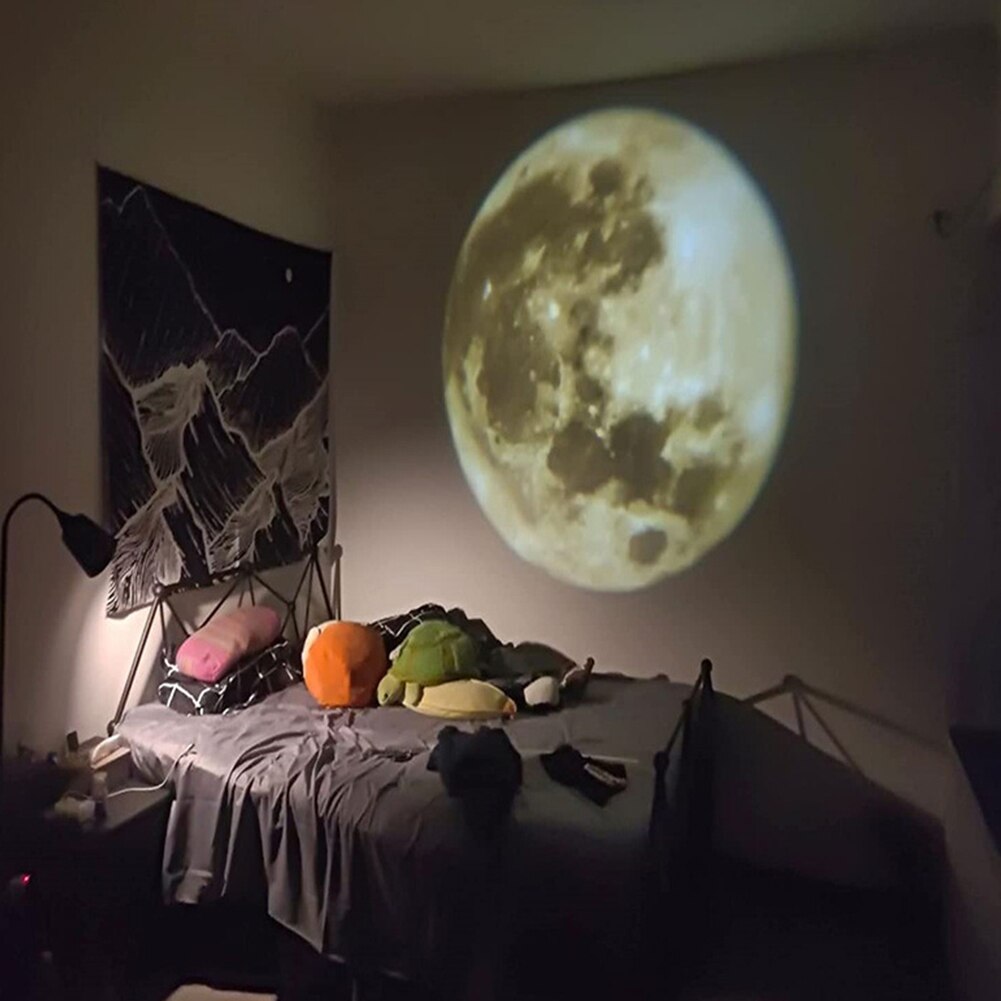 Moon Lamp Planet Projector Night Light Sky Projector 360° Rotatable USB Moon Led Night Lamp Earth Projection Lamp Room Decor