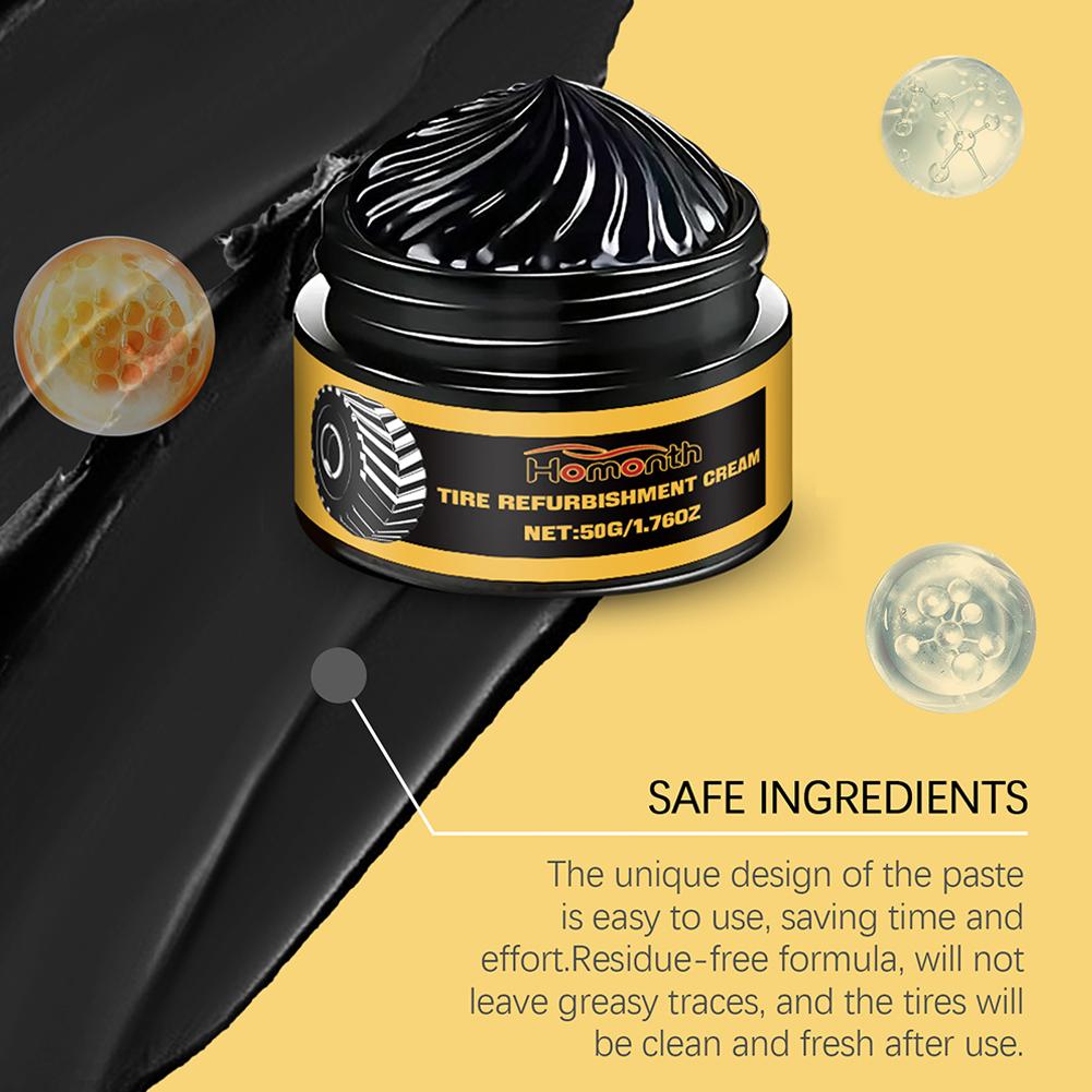 50g dekkbeleggvoks bildekk regummiering og filmbeleggkrem dekkglansbeleggvoks bildekk gummideler skinnende pasta antialdring
