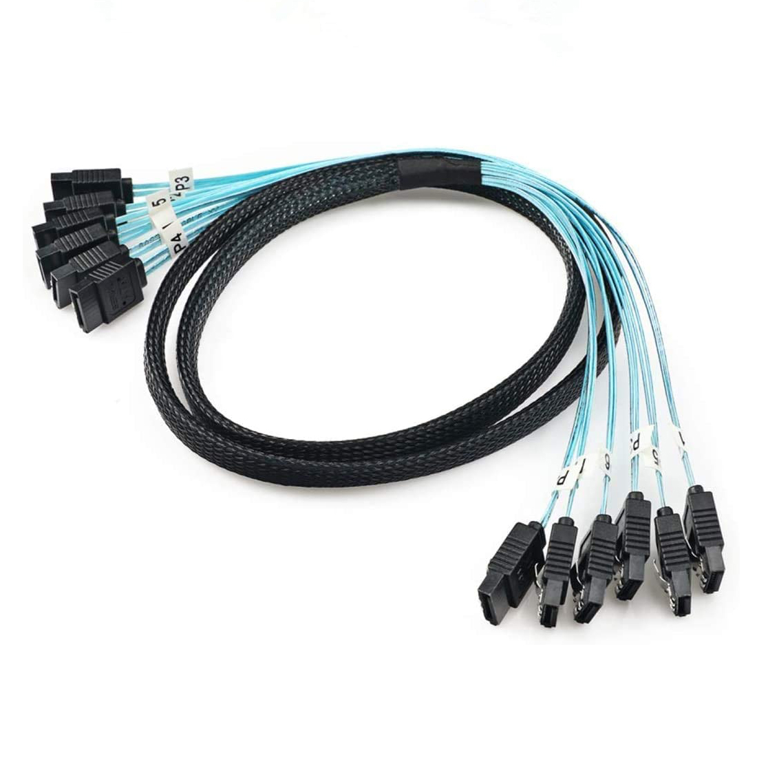 4/6 unids/set Cable Sata a Sata 6 puertos/juego Cable de fecha Sata 7 pines a Sata Cable Sas de 7 pines Cable divisor HDD de 6Gbps para servidor