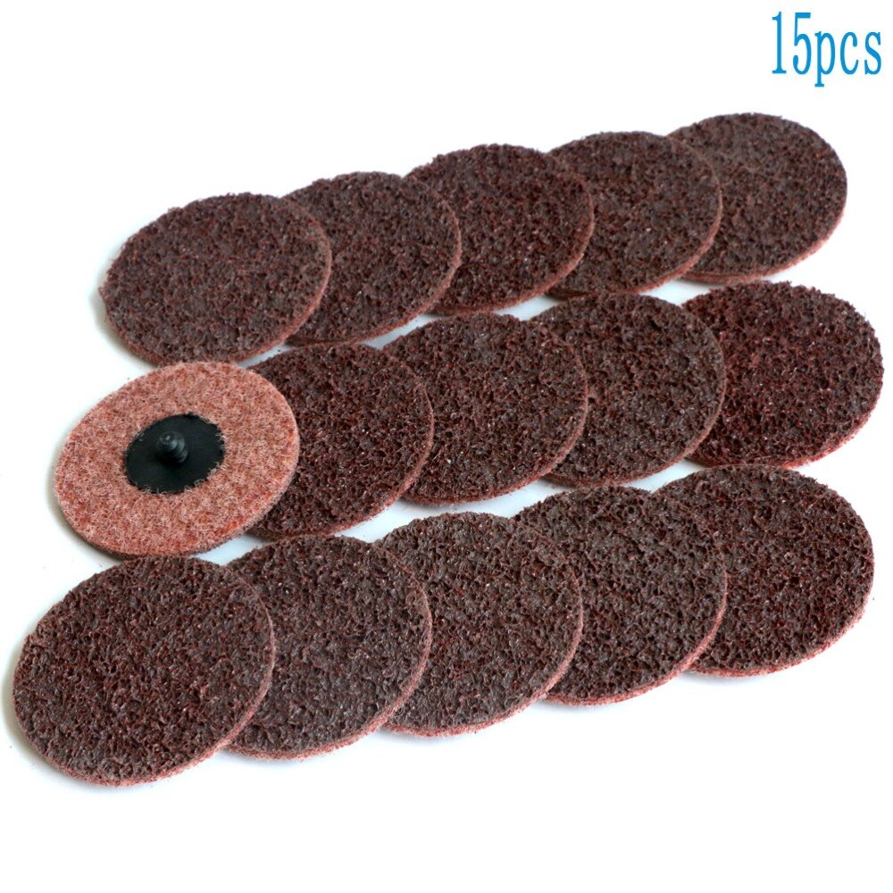 Yutnqin 3 Inch Roll Lock Oppervlak Polijsten Quick Change Disc Schuurpad 15 st 75mm Nylon Schuurpads voor Aangedreven Schuurmachine