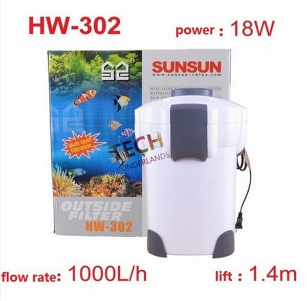 SUNSUN aquarium external canister filter HW-302 1000L/h 18W canister filter for fish tank