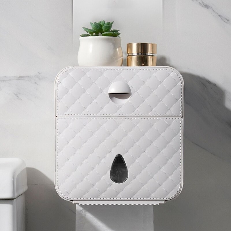 Boîte murale, multifonctionnelle et porte-papier hygiénique, boîte de rangement de papier toilette étanche, boîte de rangement de papier toilette porte-papier hygiénique