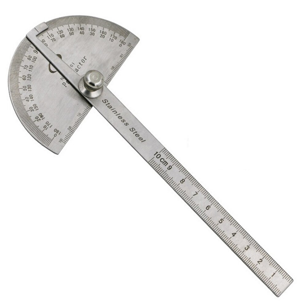 Buscador de transportador de acero inoxidable, regla rotativa de 180 grados para herramienta de medición de carpintería, 1 ud.