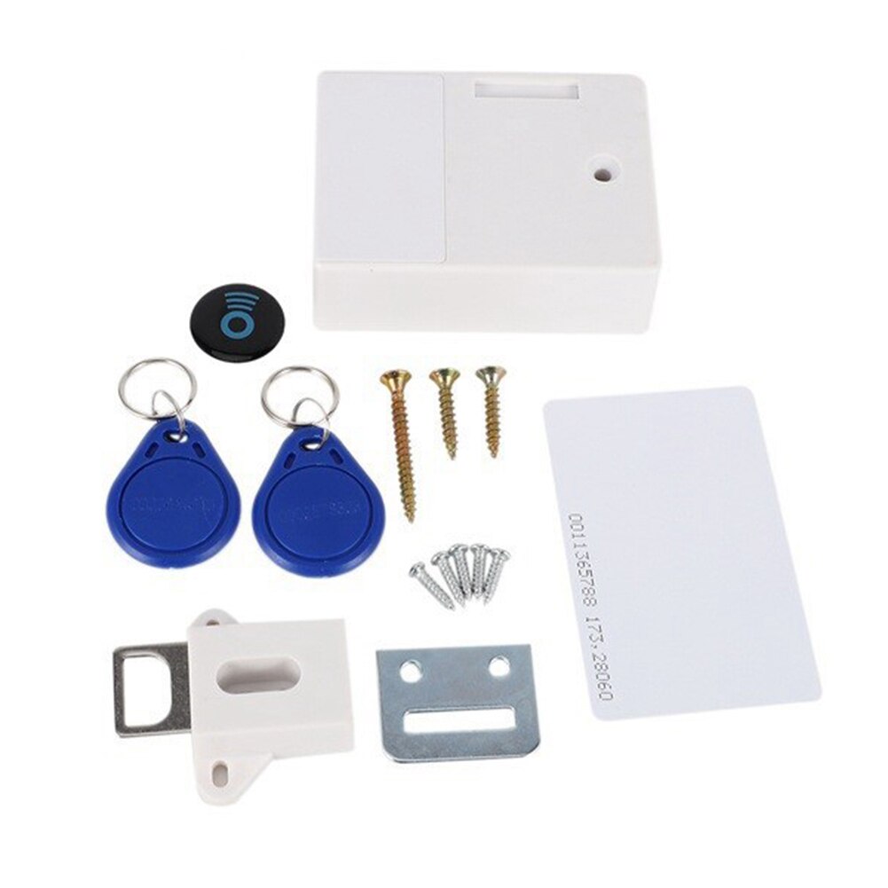 Invisible RFID Free Opening Smart IC Card Sensor Cabinet Lock Locker Wardrobe Shoe Cabinet Drawer Door Electronic Locks: white