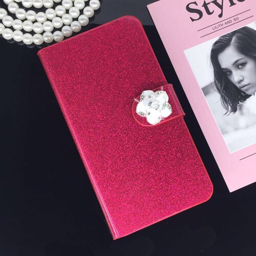 Printing Leather Case for Huawei G Play Mini CHC-U01 Flip Cover for Honor 4C 4 C CHM-U01 CHM-CL00 CHM-UL00 C8818 Phone Cases: Red Flower