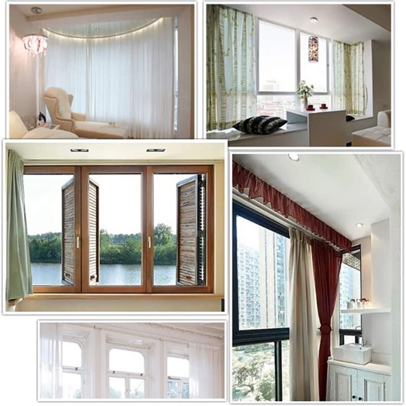 Flexibele Plastic Gordijn Track Runner Rail Muur Plafond Bevestiging Haken Sh