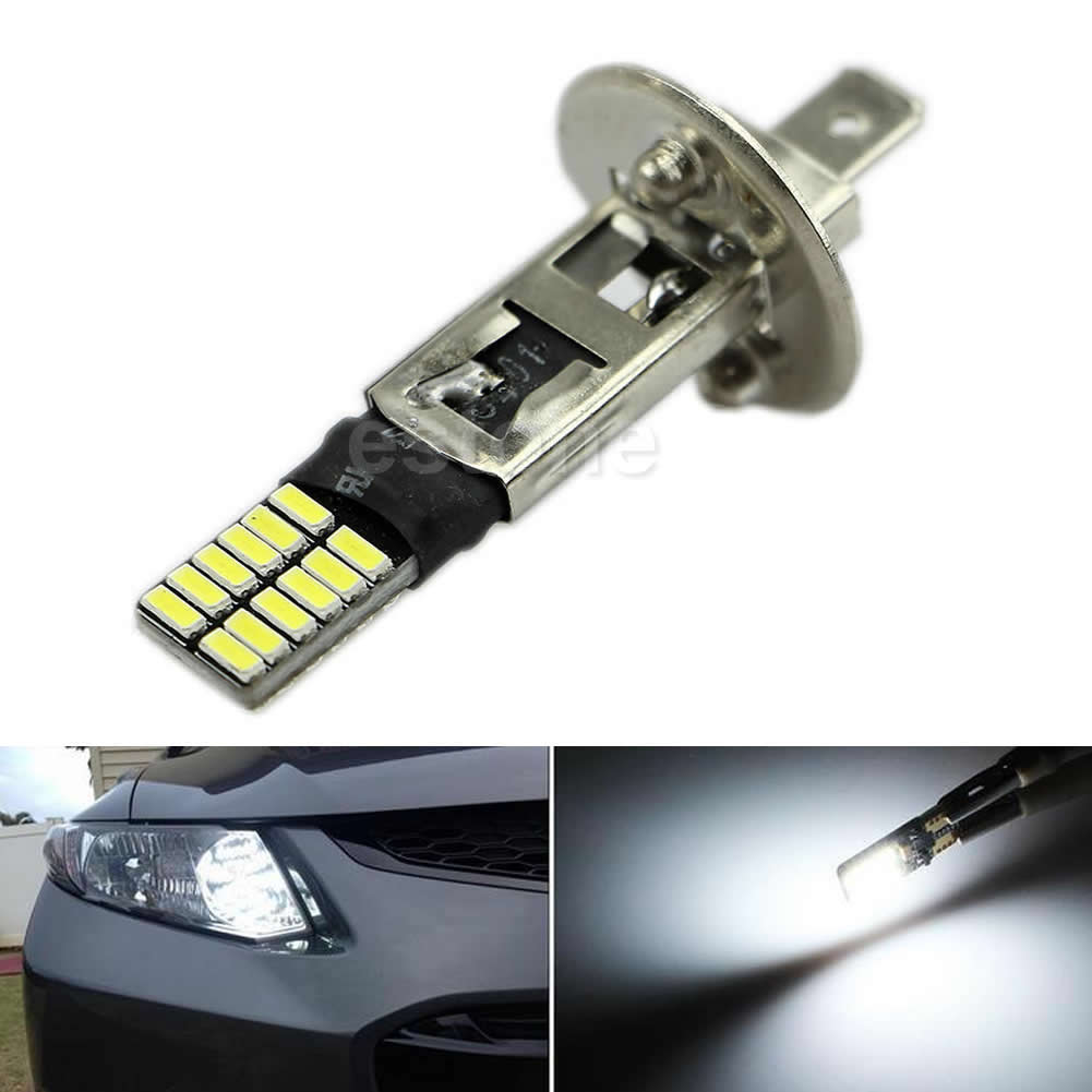 6500 K HID Xenon Wit 24-SMD H1 LED Vervanging Lampen Voor Mistlichten Driving DRL