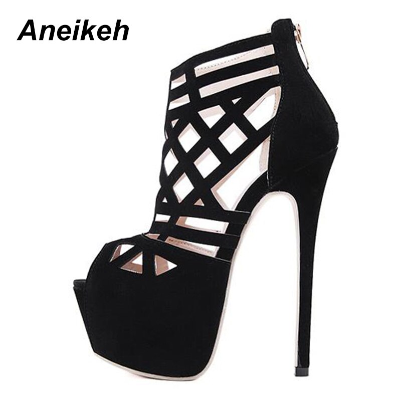 Aneikeh Women Summer Sandals Women Party Shoes Platform Wedding Pumps Stiletto Heels Open Toe High Heels Dress Shoes 116-20#