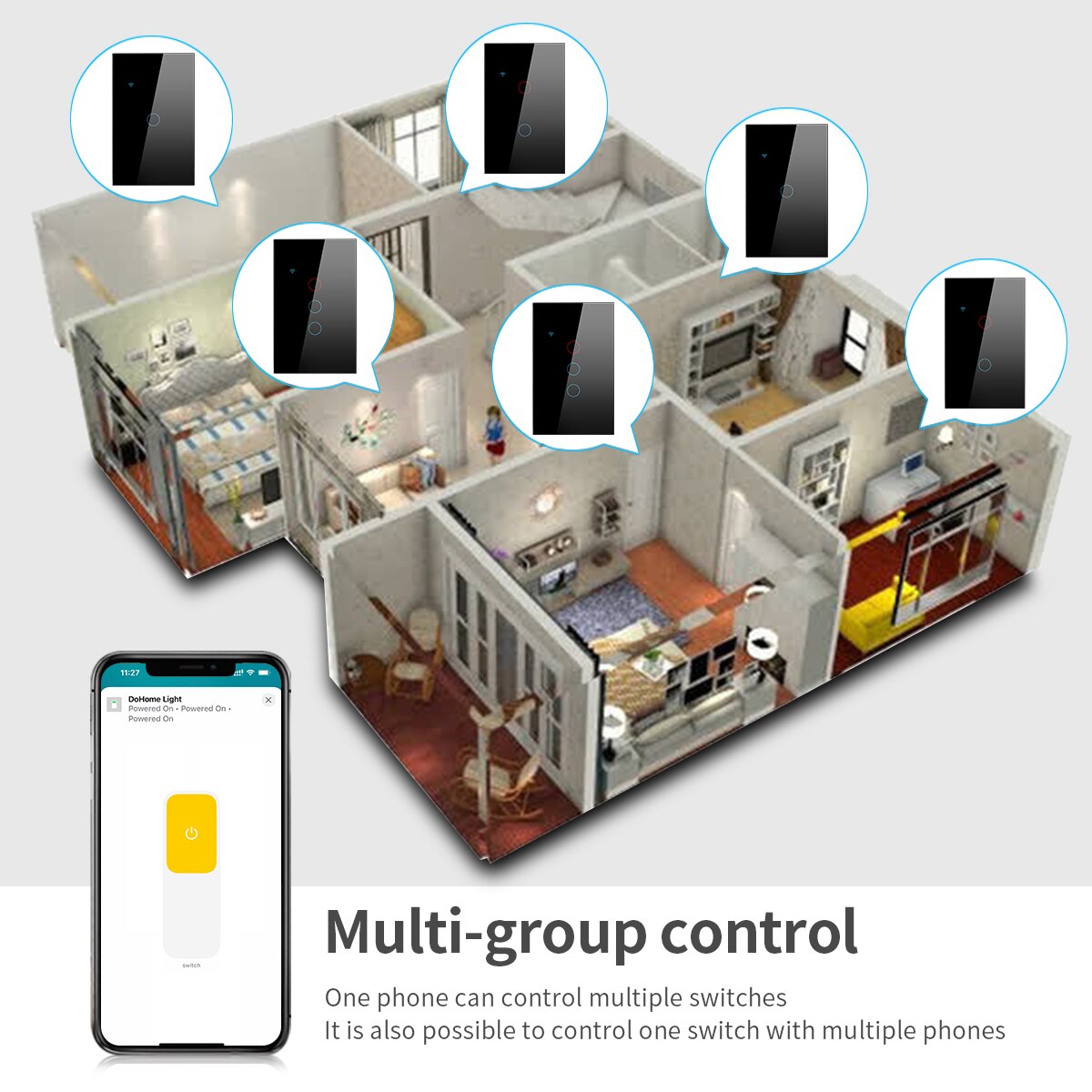 Mfi Smart Led Light Switch Wifi Touch Sensor Smart Wandschakelaars Apple Homekit App Werk Voor Siri Voice Control Alexa google Thuis