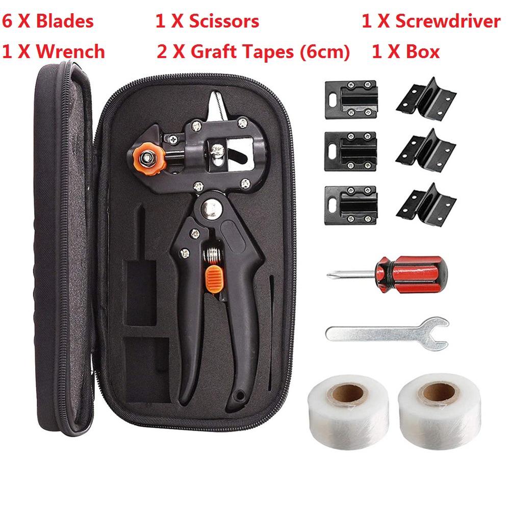 Garden Grafting Pruner Grafting Set Kit Farming Fruit Tree Pruning Shears Scissor Vaccination Plant Fruit Tree Cutting Machine: B with case