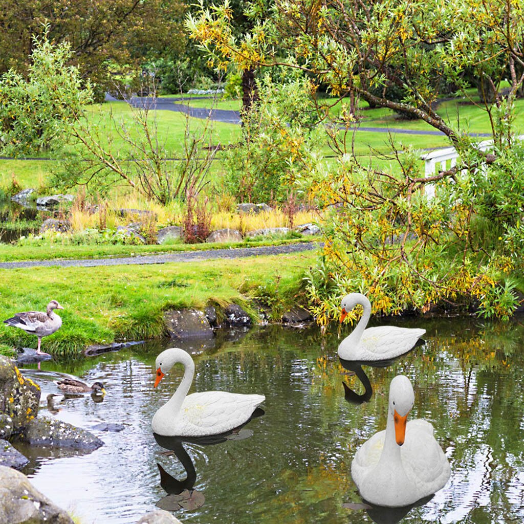 Decoy Floating White Swan Resin Simulation For Landscape Gardening Decoration Yard Ornamental White Decoration