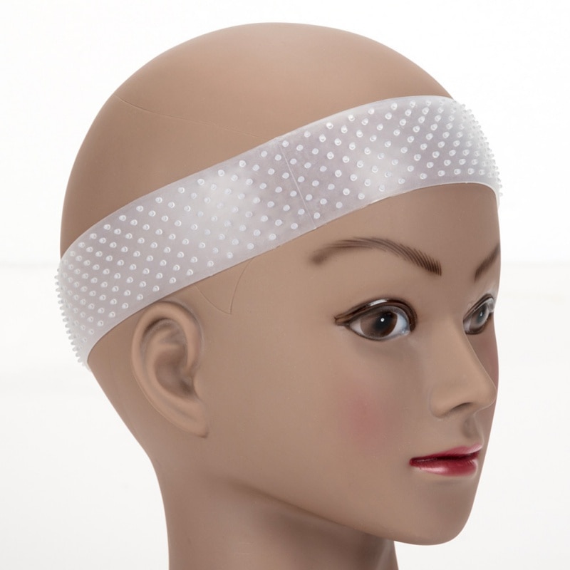 24*4cm Transparent Silicone bandeau Non glisse unisexe en forme de goutte élastique perruque bande dentelle perruque Grip bandeau cheveux