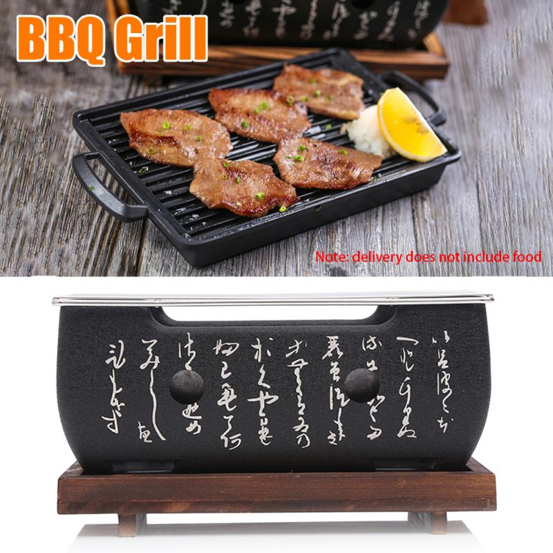 Japanse Koreaanse Bbq Grill Oven Aluminium Houtskool Grill Draagbare Party Accessoires Huishoudelijke Barbecue Gereedschap