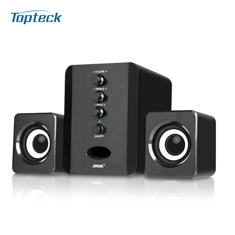 SADA D-202 3D Stereo Computer Speakers Subwoofer Portable Speakers Small PC Speaker DJ USB Combination Sound for Phone TV
