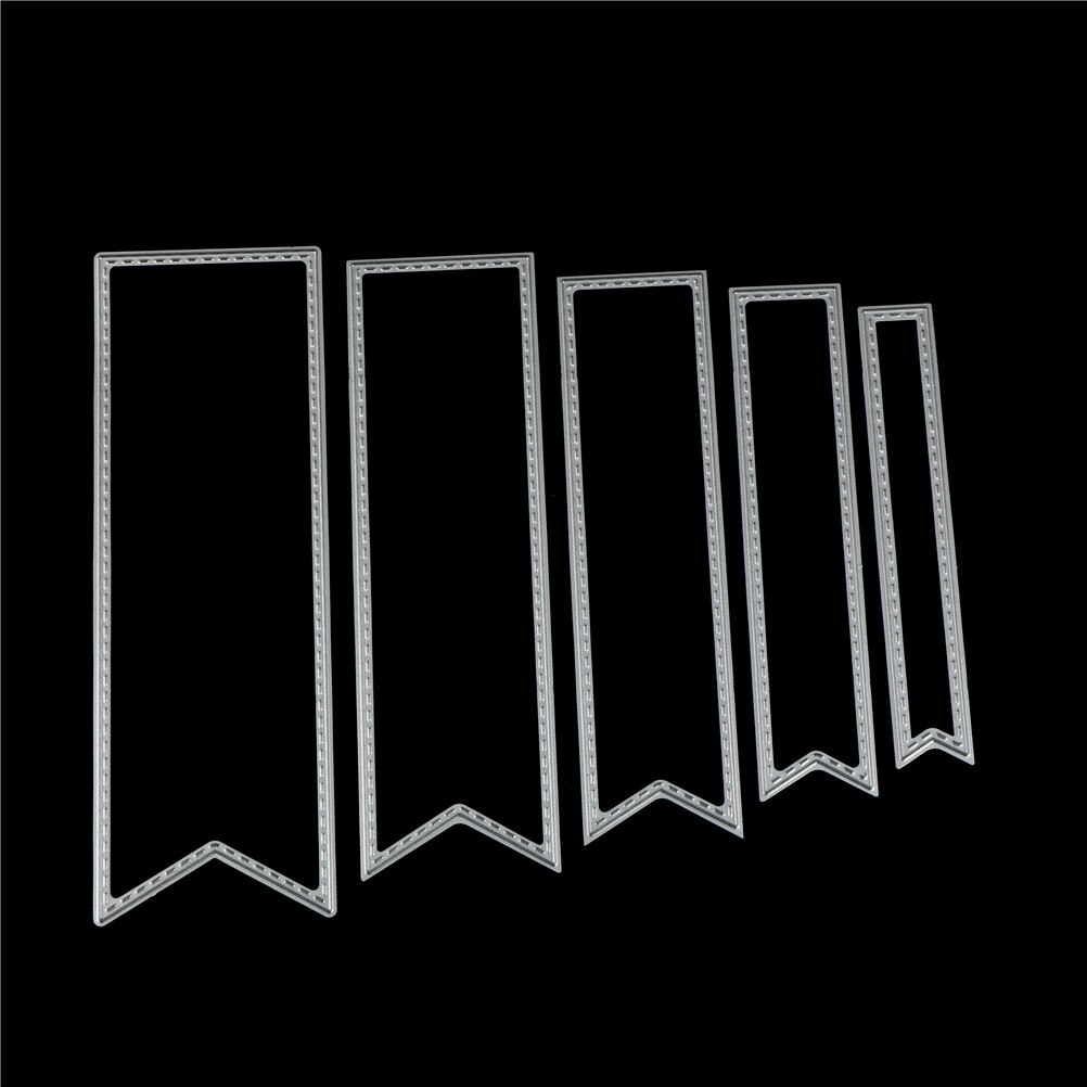 5Pcs Banner Metal Cutting Die Making Scrapbooking Die Stencils Release Tool for DIY Paper Carft Releasing Paper Cuts