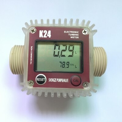High-precision K24 Turbine Electronic Digital Flow Meter Methanol Diesel Kerosene Oil Urea Flow Meter/electronic Meter: Pink