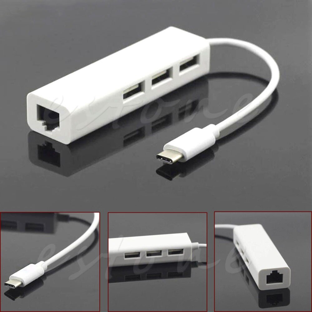 Usb 3.1 type c usb-c meerdere 3- poorts hub met ethernet netwerk lan-adapter