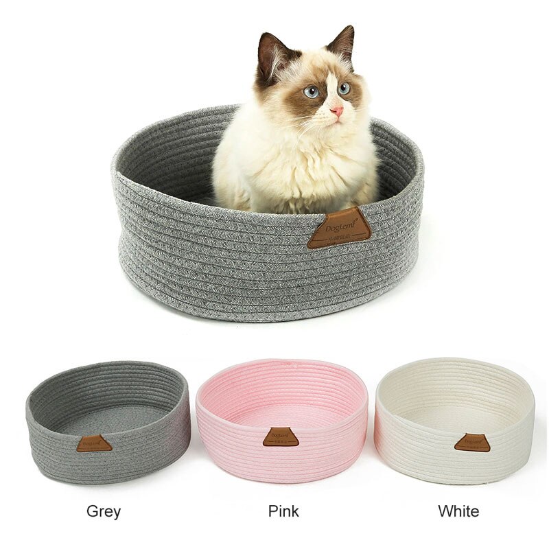 Krabpaal voor katten, handgemaakt, rond, van natuurlijk katoen, mat voor kleine katten, kedi evi cama para gato