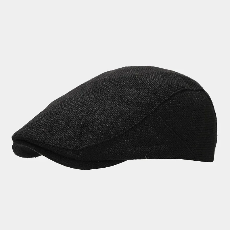 Zomer Heren Baret Linnen Pet Verstelbare Krantenjongenspet Ademend Vintage Effen Zwart Klimop Eendenbek Hoed Boinas Para Mujer: WHITE