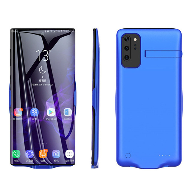 External Power Bank Charging Cover For Note 10 Portable Smart Battery Case For Samsung Galaxy Note 10 Plus Battery Charger Case: Blue for 10 Plus