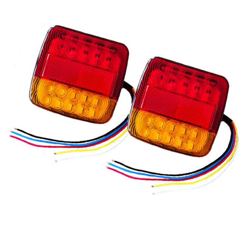 2pcs 12V Trailer Truck Caravan 26LED Taillight Tail Light Turn Signal Indicator Brake Stop Lamp Number Plate Light Rear Reverse