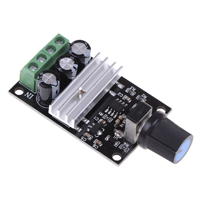 RUNCCI-YUN 2er-Set PWM Motor-Drehzahlsteller – 6-24V / 3A / 80W, Einstellbar, Reversibel, Inkl. Schalter