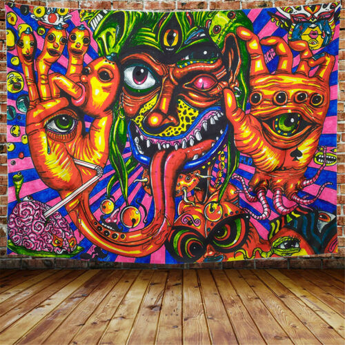 Facy Gedrukt Wandtapijten Psychedelische Mount Monster Tapestry Art Wall Opknoping Thuis Deken Decor Tapestry: 5