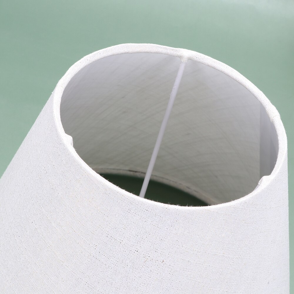 E27 Burlap Cloth Lamp Shade Rustic Barrel Fabric Lampshade Table Light Cover for Living Room Bedroom (Khaki/White)