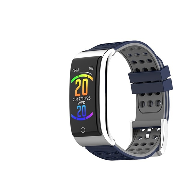 Ecg ekg blodtryksmåler fitness tracker 0.96 tommer farveskærm ui  ip67 vandtæt langt standby smartur mænd kvinder