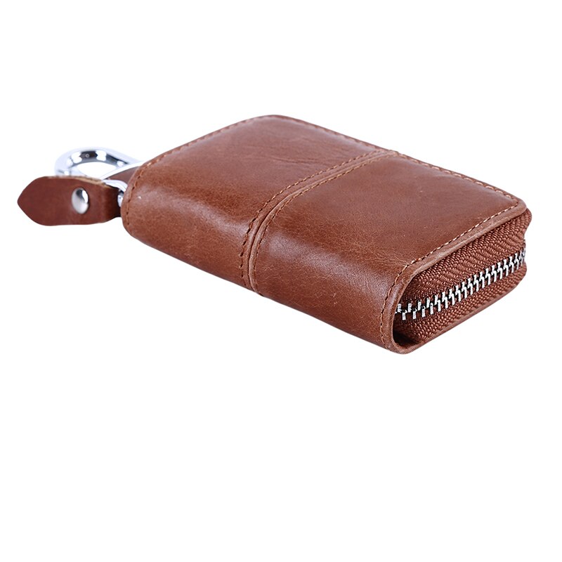 Pu lederen autosleutel portemonnees heren sleutelhouder huishoudster sleutels organizer dames sleutelhanger hoes rits sleutel etui tas portemonnee