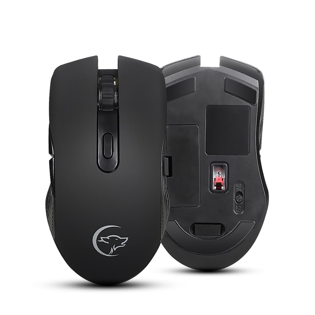 Souris optique de jeu sans fil 2.4GHz, DPI 2400, 6 boutons réglables, avec récepteur USB, pour ordinateur PC et portable