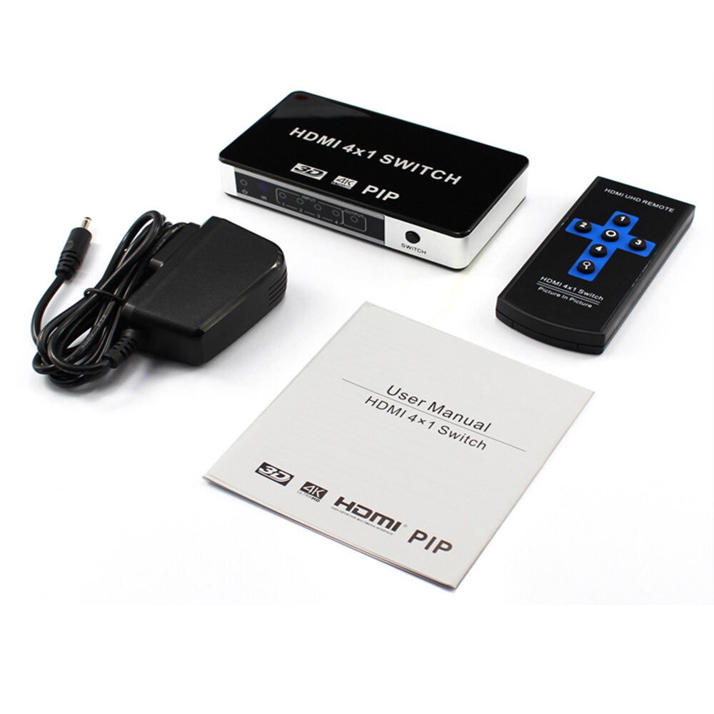 Hdmi HD video switcher 4 in 1 out 4PIP screen preview four in one out 4 cut 1 HDMI switch