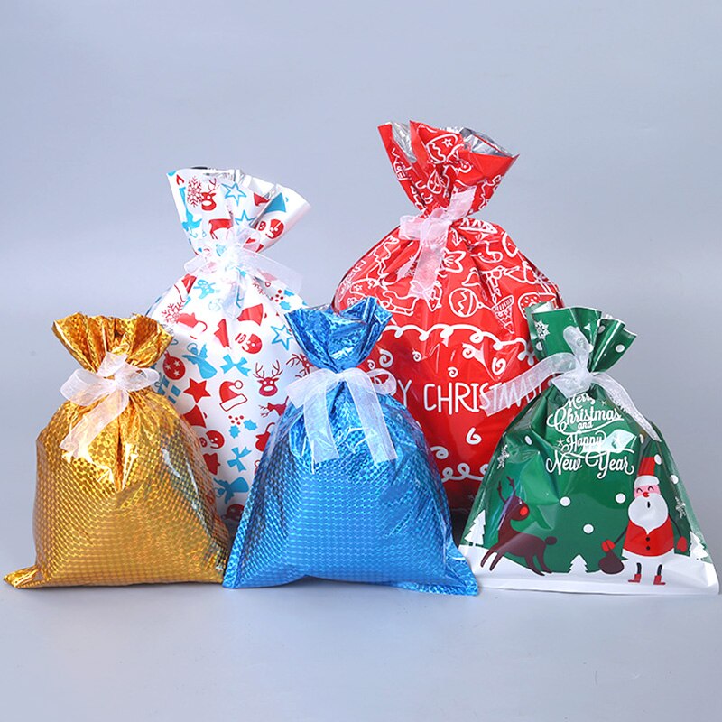 Kerst Cadeau Zakken Leuke Diverse Stijlen Goody Bags Cadeaupapier Feestartikelen Voor Kerst Candy Tas Met Linten