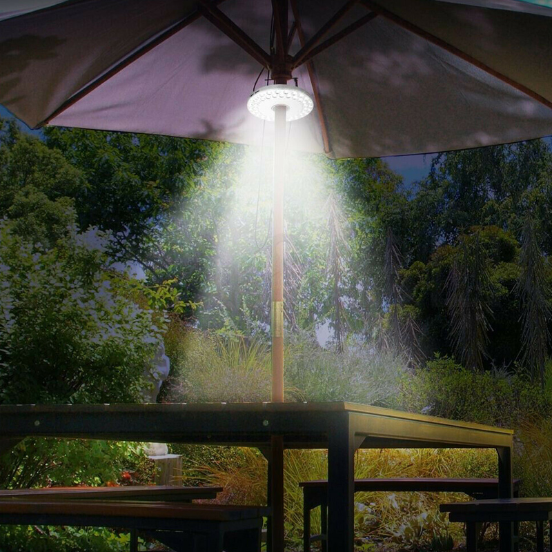 Nyeste utendørs 48 ledet lys paraply lampe camping lampe fiske lampe nødlampe telt tamp