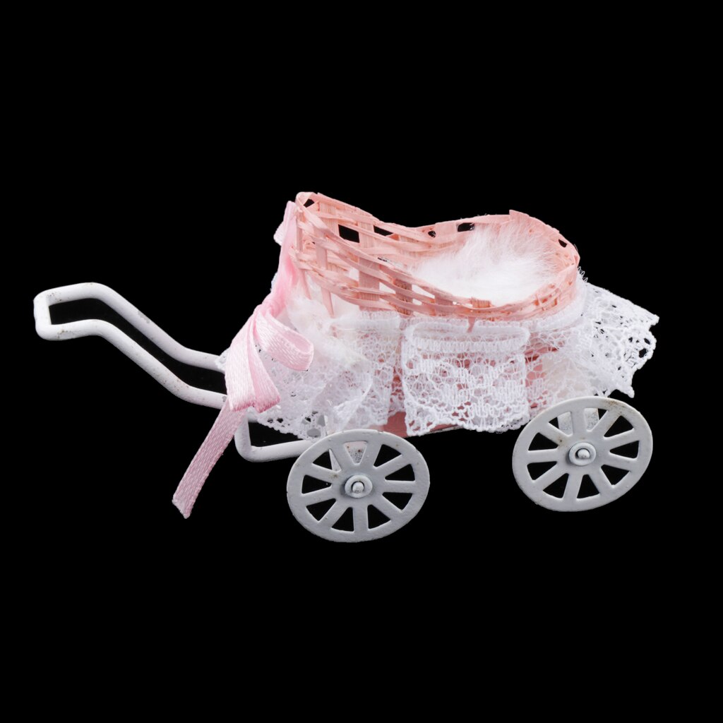 Metalen Miniatuur Meubels Pop Wandelwagen Voor 1/12 Schaal Dollhouse Leven Scènes