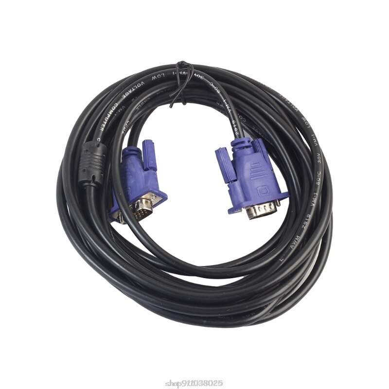 1.5/3/5/10m VGA 15 Pin Male To Male Extension Cable For PC Laptop Projector HDTV N19 20