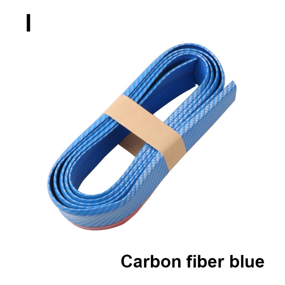 2.5M Universal Car Front Bumper Protector Rubber Guard Car Protector Front Bumper Guards Lip Splitter Auto Bumper Exterior: Carbon Fiber Blue